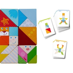 Outlet HABA Arranging Game Funny Faces Tangram Wooden Tiles
