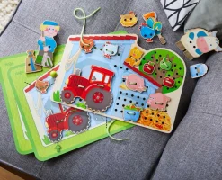 New HABA Farm Threading & Lacing Game