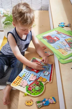 New HABA Farm Threading & Lacing Game