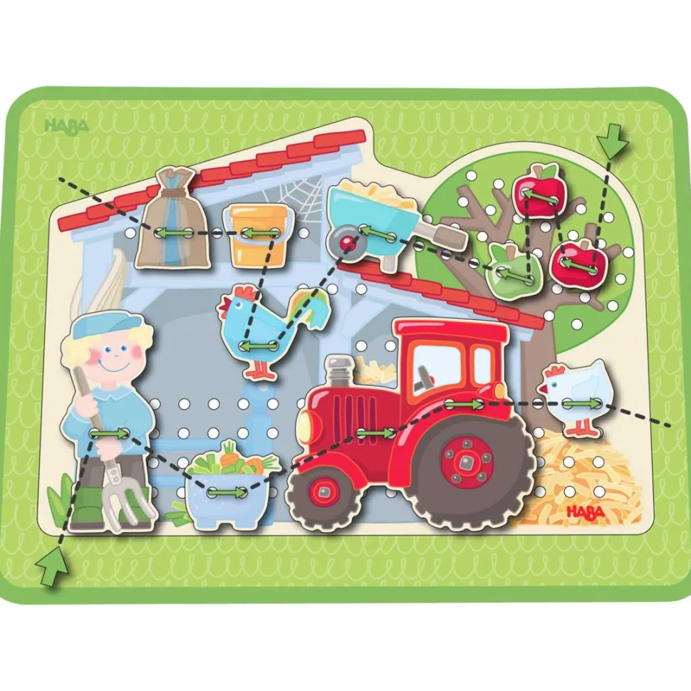 New HABA Farm Threading & Lacing Game