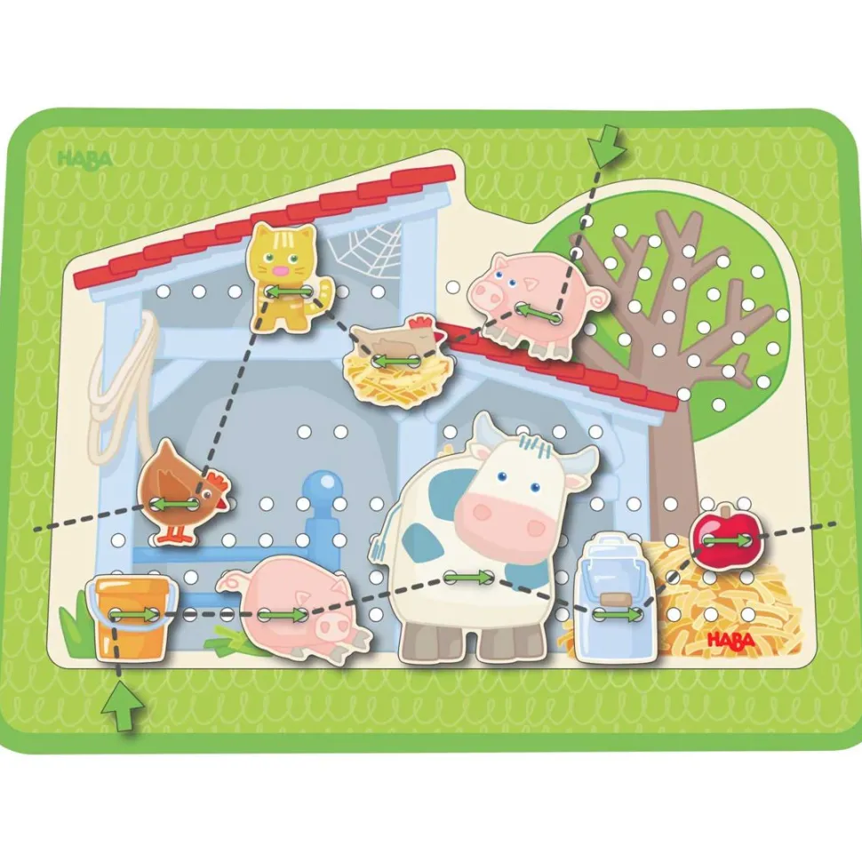 New HABA Farm Threading & Lacing Game