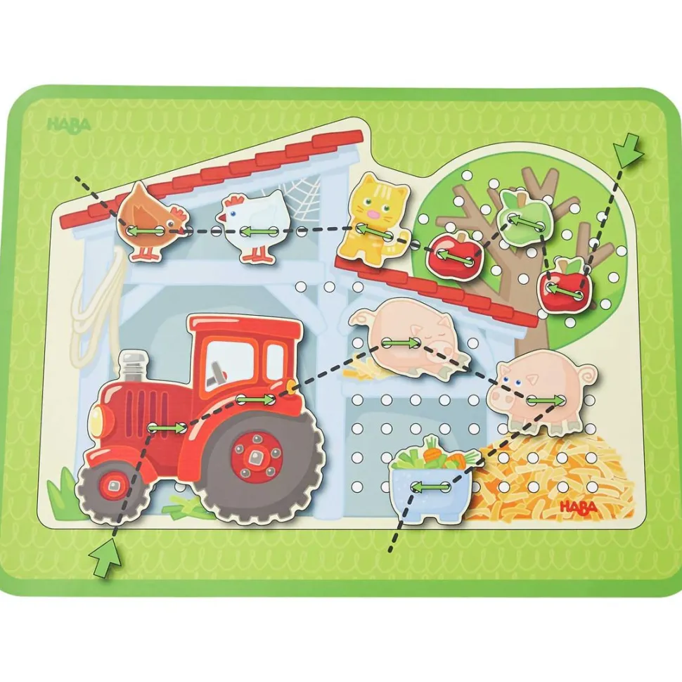 New HABA Farm Threading & Lacing Game