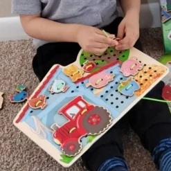 New HABA Farm Threading & Lacing Game