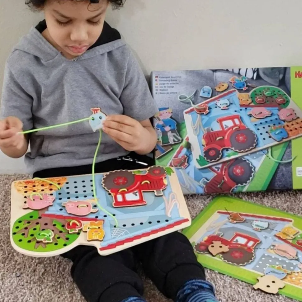 New HABA Farm Threading & Lacing Game