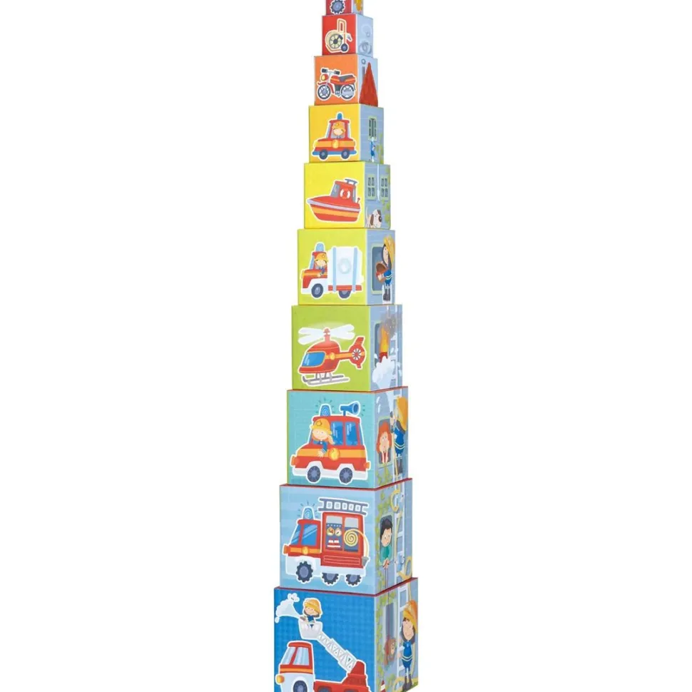 Store HABA Fire Brigade Sturdy Cardboard Stacking Cubes