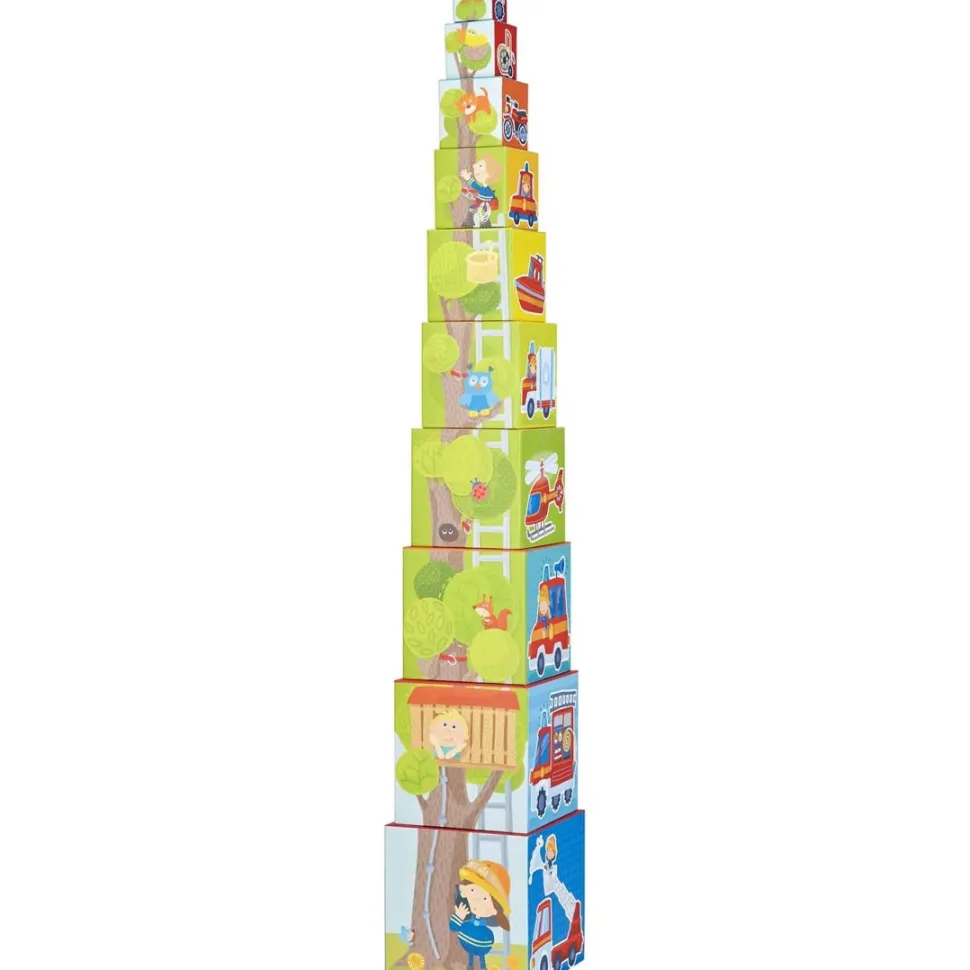 Store HABA Fire Brigade Sturdy Cardboard Stacking Cubes