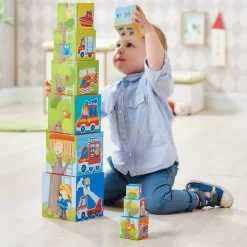 Store HABA Fire Brigade Sturdy Cardboard Stacking Cubes