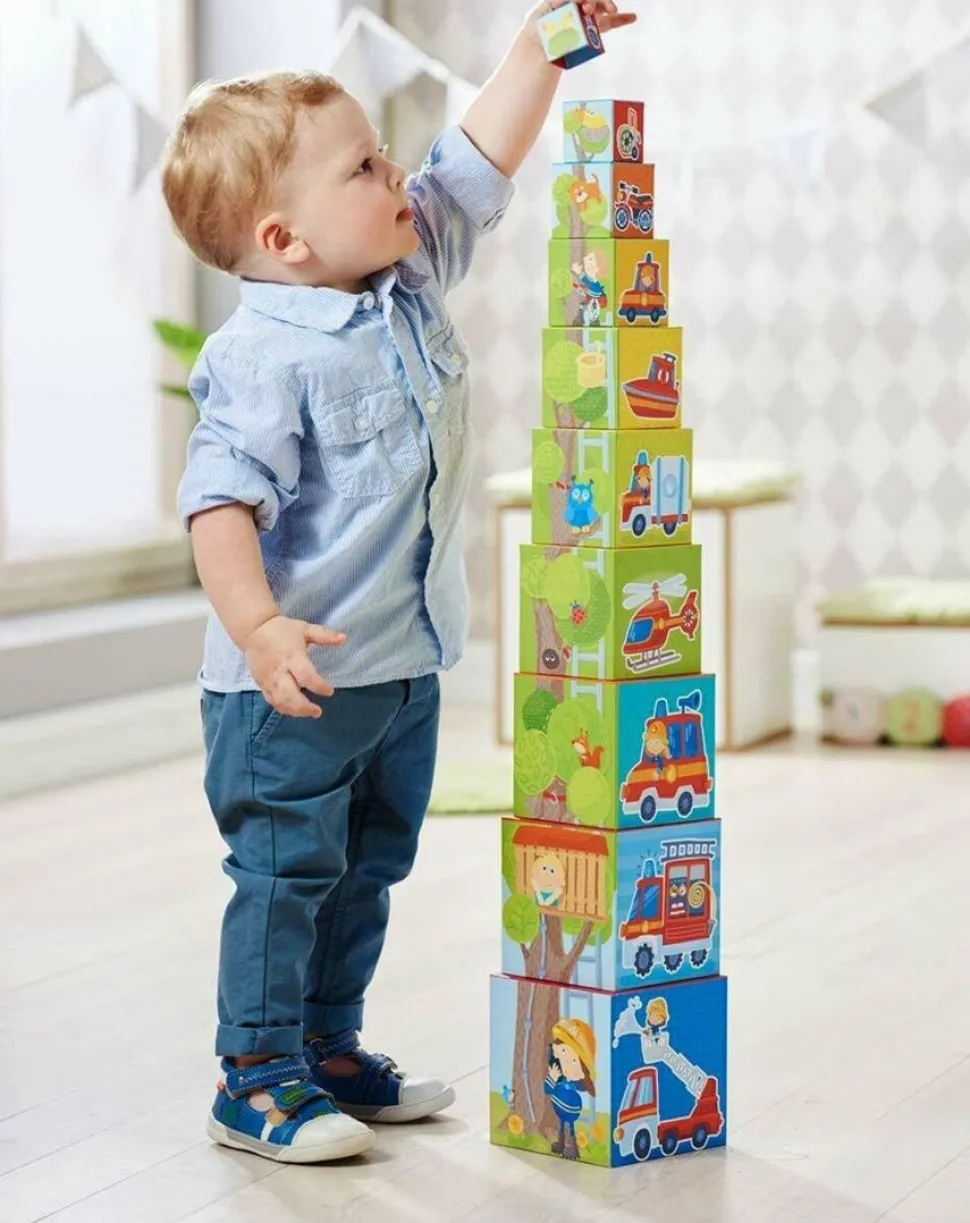 Store HABA Fire Brigade Sturdy Cardboard Stacking Cubes