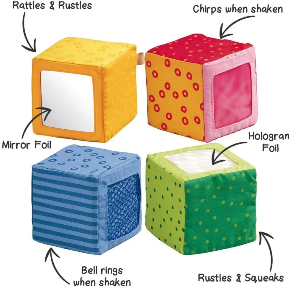 Hot HABA Happy Quartett Baby'S 4 Piece Soft Block Set