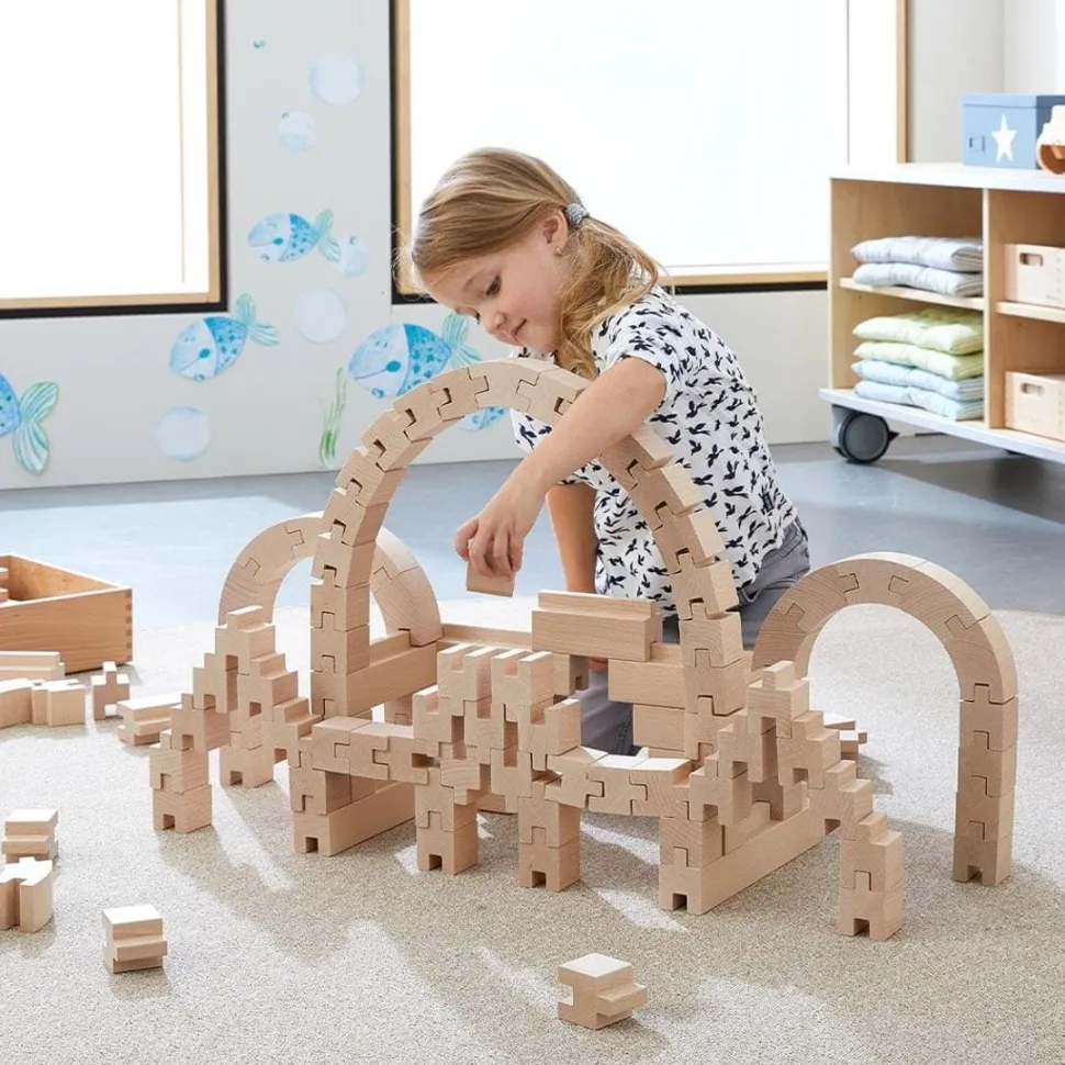 Sale HABA Interlocking Wooden Blocks Construction Set