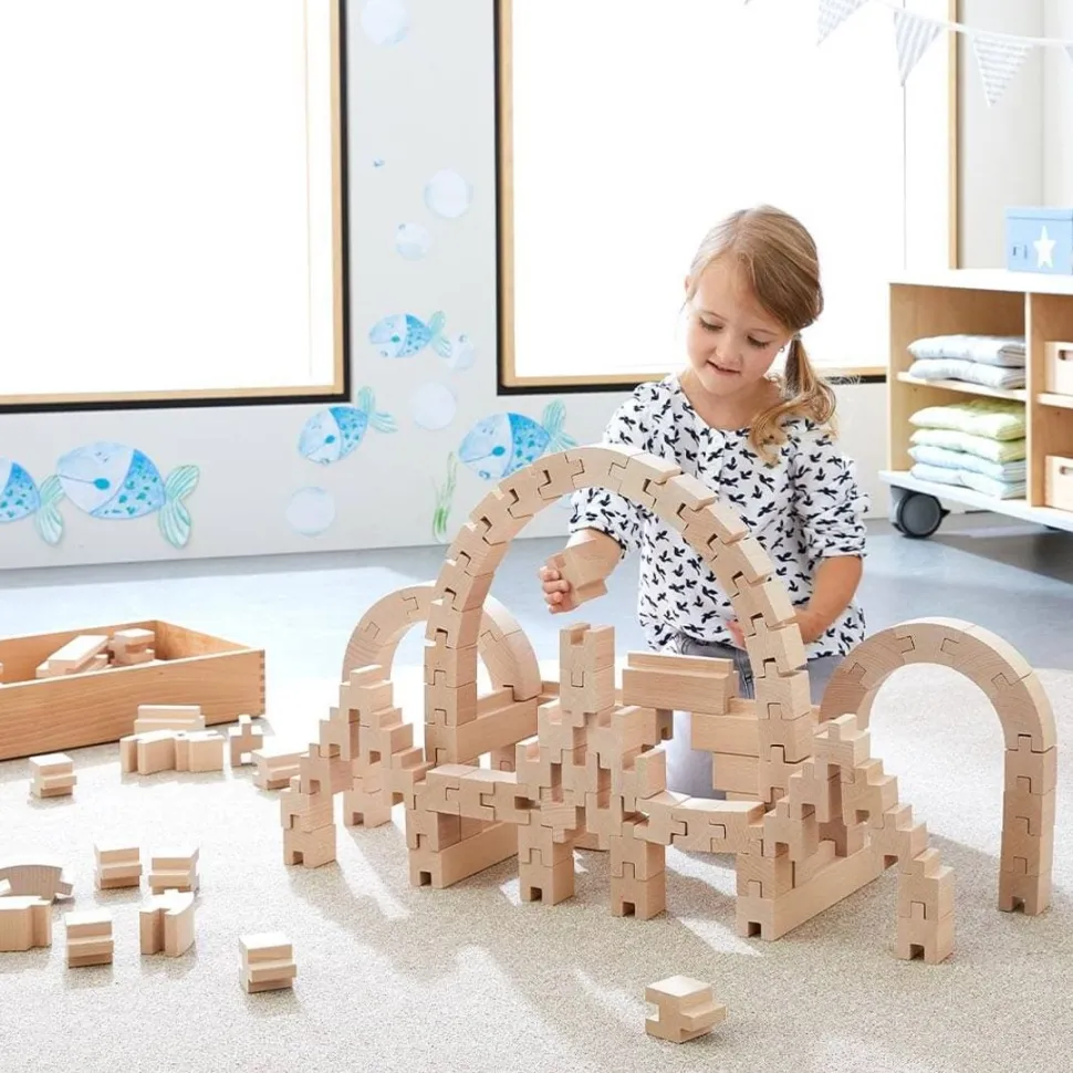 Sale HABA Interlocking Wooden Blocks Construction Set