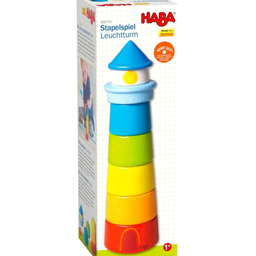 Shop HABA Lighthouse Wooden Rainbow Stacker
