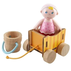 Sale HABA Little Friends Baby Nora Doll With Wagon & Pail