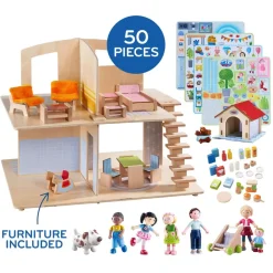 Outlet HABA Little Friends Family Fun Dollhouse Bundle With Doghouse