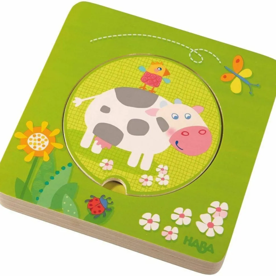 New HABA On The Farm 5 Piece Wooden Puzzle