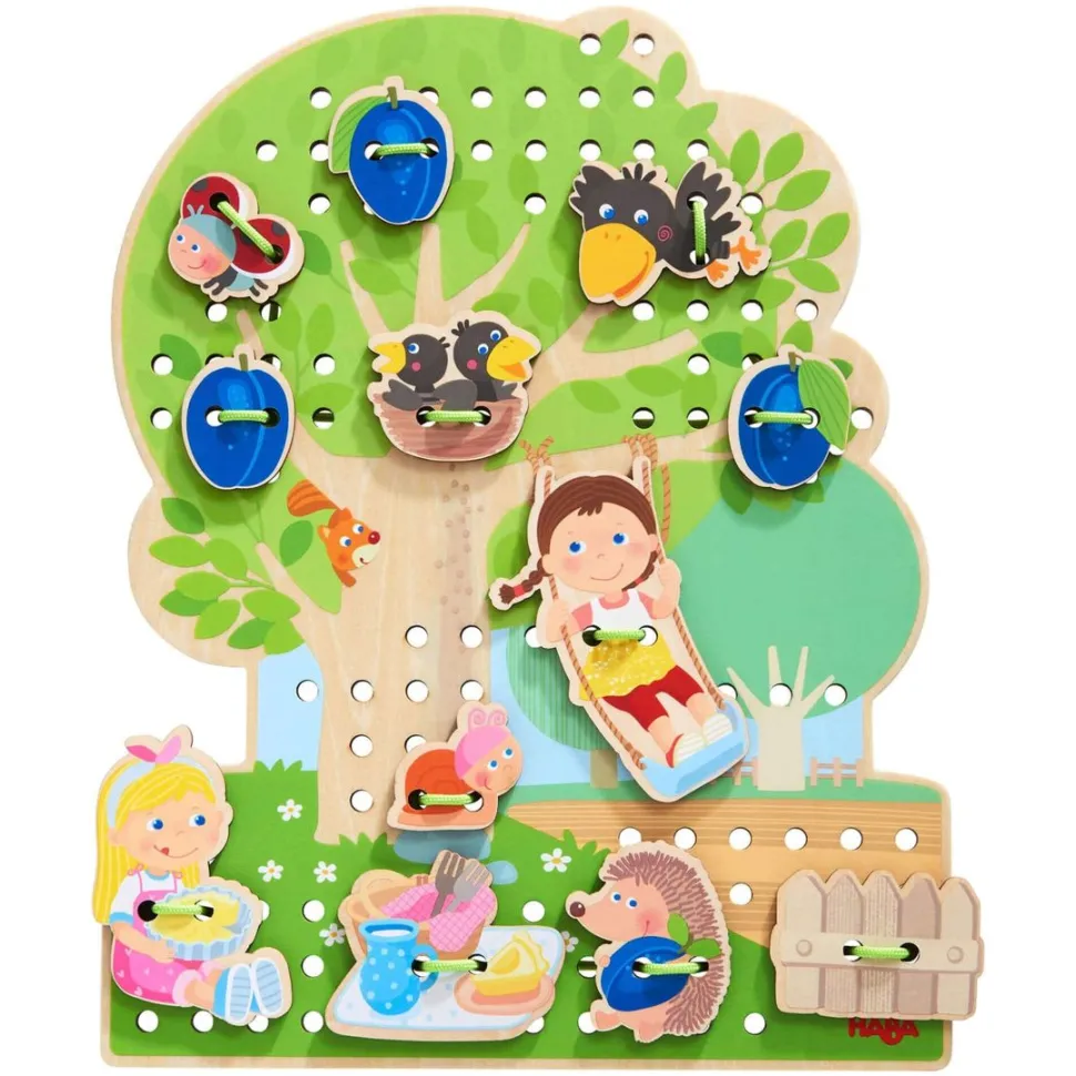New HABA Orchard 31 Piece Threading Game
