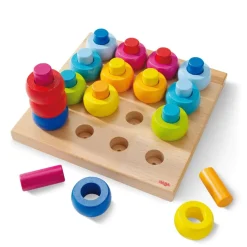 Sale HABA Rainbow Whirls Wooden Sorting And Stacking Game