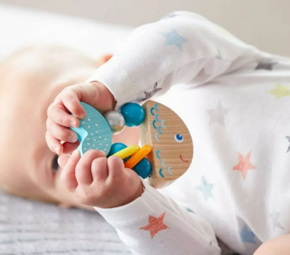 Cheap HABA Rattlefish Wooden Baby Rattle