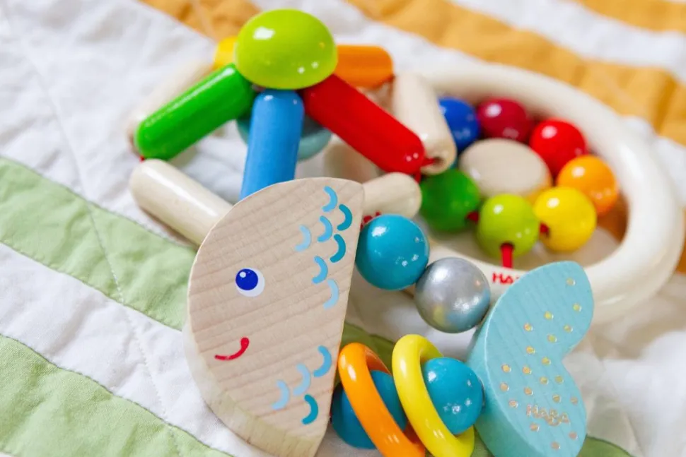Cheap HABA Rattlefish Wooden Baby Rattle