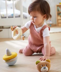 Discount HABA Roly Poly Bear Wobbling Soft Baby Toy With Stacking Rings