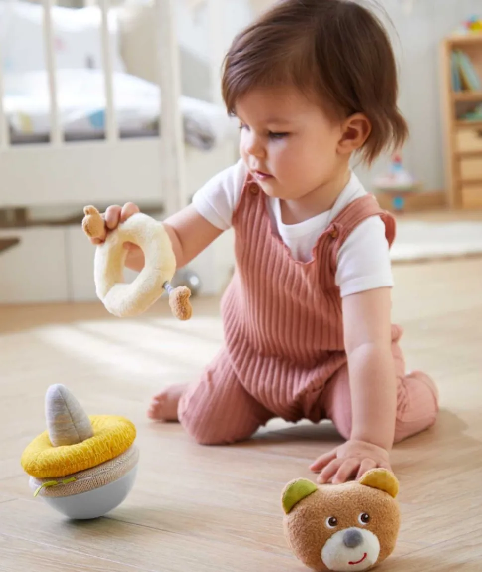 Discount HABA Roly Poly Bear Wobbling Soft Baby Toy With Stacking Rings