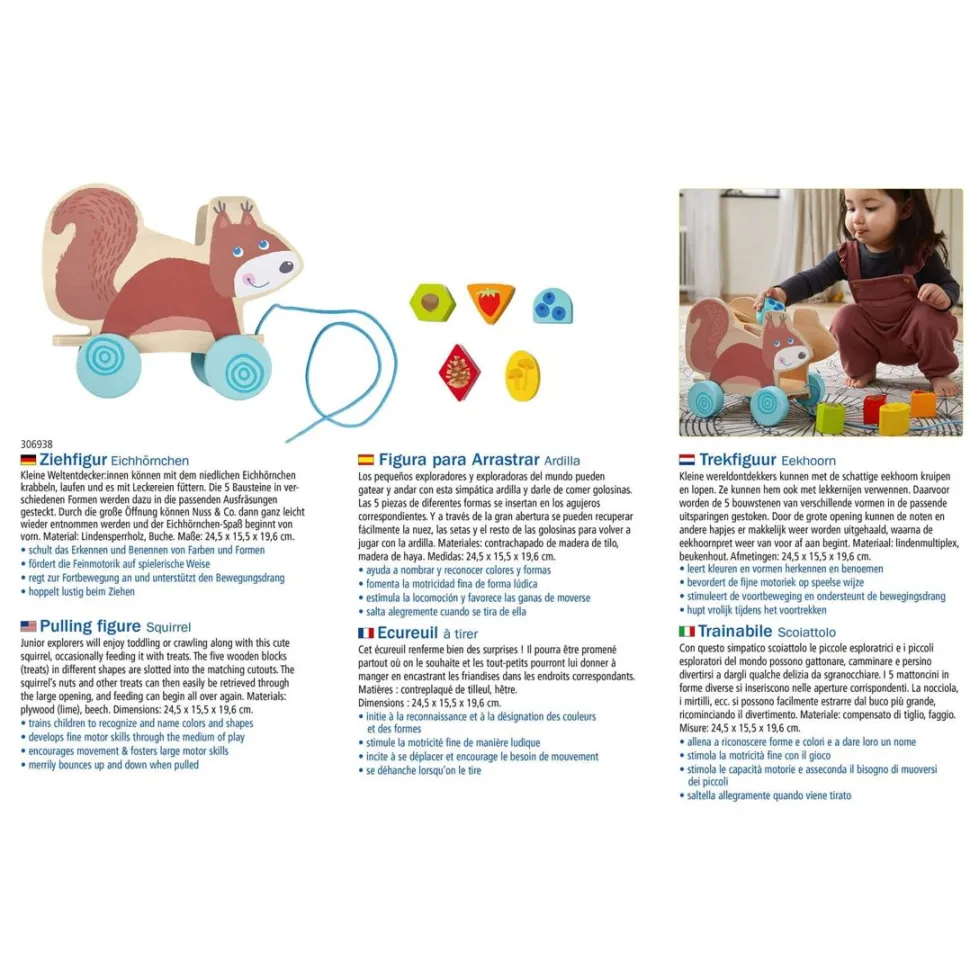 Best Sale HABA Squirrel Pull Along Toy Sorting Box