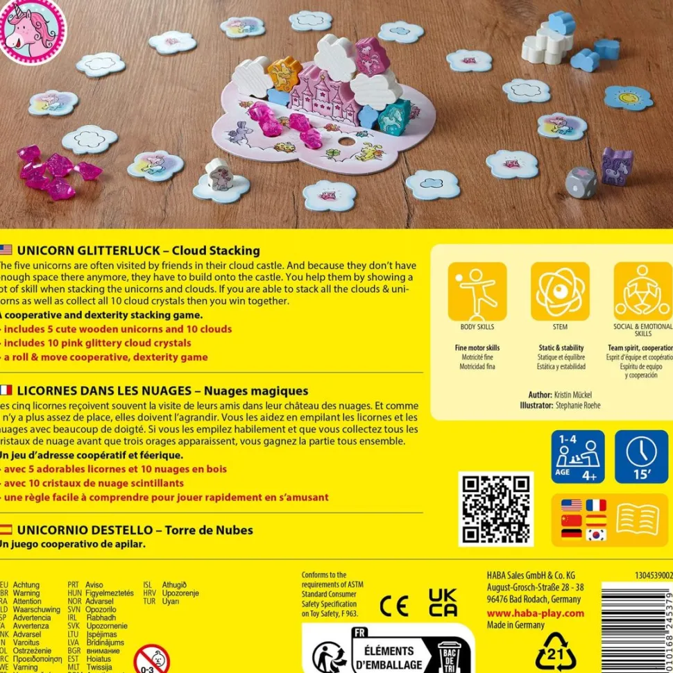 Hot HABA Unicorn Glitterluck - Cloud Stacking Game